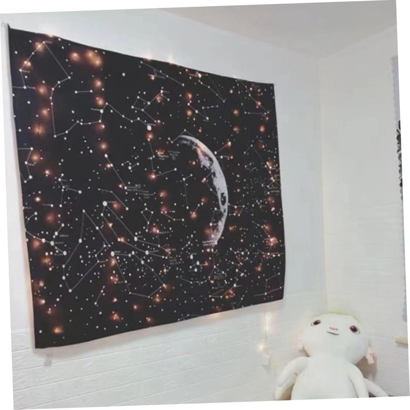 Zerodeko Cosmo Moon Tapestry Plush Decorative Hanging Cloth for Living