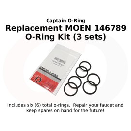 Captain O-Ring – Replacement 146789 O-Rings for Specific Moen Single-Handle Lever Kitchen Faucets (3 Sets, 6 orings)