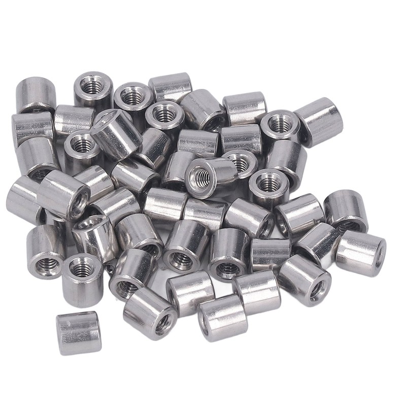 50Pcs Coupling Nut Round M4 Stainless Steel Rod Connector Nut