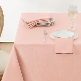 Softalker Jacquard Rectangle Tablecloth - Geometric Line Damask Table Covers Waterproof Stain Resistant Washable Polyester Table Cloths for Indoor & Outdoor(52 x 70 inch,Pink)