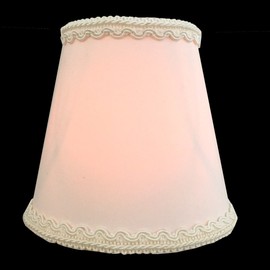 Royal Designs, Inc CSO-1038-5WH-6 Royal Designs Empire Chandelier Lamp Shade with Decorative Trim, 3" x 5" x 4.5", Clip-on-Set of 6, White, 6 Piece