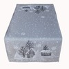 Raebel OHG Table Runner Embroidery Winter Village Fir Christmas White