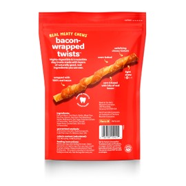 Oinkies Bacon Wrapped Twists, Real Meaty Chews, 14 Count