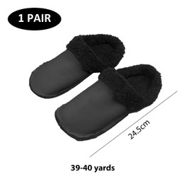 1 Pair of Shoes with Fur Lining, Winter Warm Shoe Covers, Thickened Soft Plush Covers, Croc Replacement Insoles, Suitable for Croc (Black) (245mm)