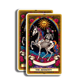 The Audacity Tarot Card Stickers - Mystical Tarot Card Stickers - 5" On Longest Side - 2 Pack - High Adhesive Tack - Bumper Stickers for Cars, Truck, SUV - Made in USA - PLS096