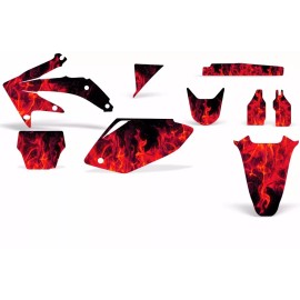 WD Decal Graphic Kit Honda CRF 450 R Dirt Bike Sticker Backgrounds 05-08 ICE RED