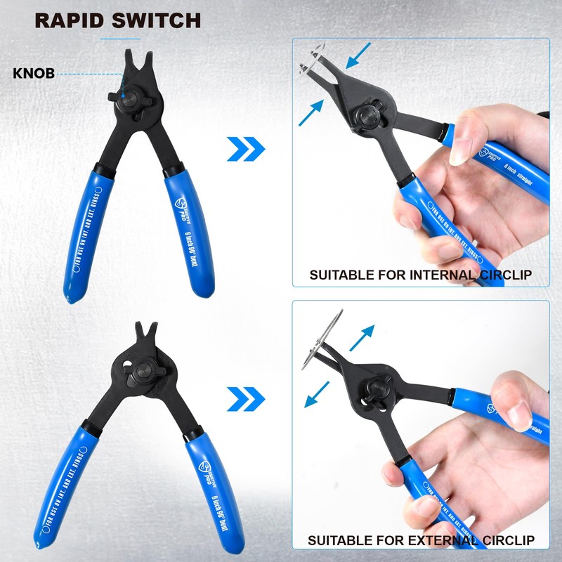 SMOTIVEPRO 12 Piece Versatile Retaining Snap Ring Pliers set,Heavy Duty
