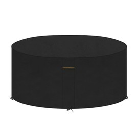 Vansheim Round Garden Furniture Cover, for Tables and Chairs, Waterproof, Windproof Patio Furniture Cover, Tarpaulin, 71 cm x Diameter 160 cm