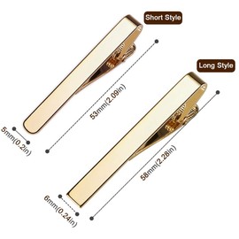 YTBUBOR 6 Piece Men's Classic Tie Clips, Premium Necktie Bar Pinch Clip Set with Gold Silver Black 3 Tone, Best Gifts for Your Father, Lover and Friends in Xmas, Anniversary, Wedding, Party, Meeting