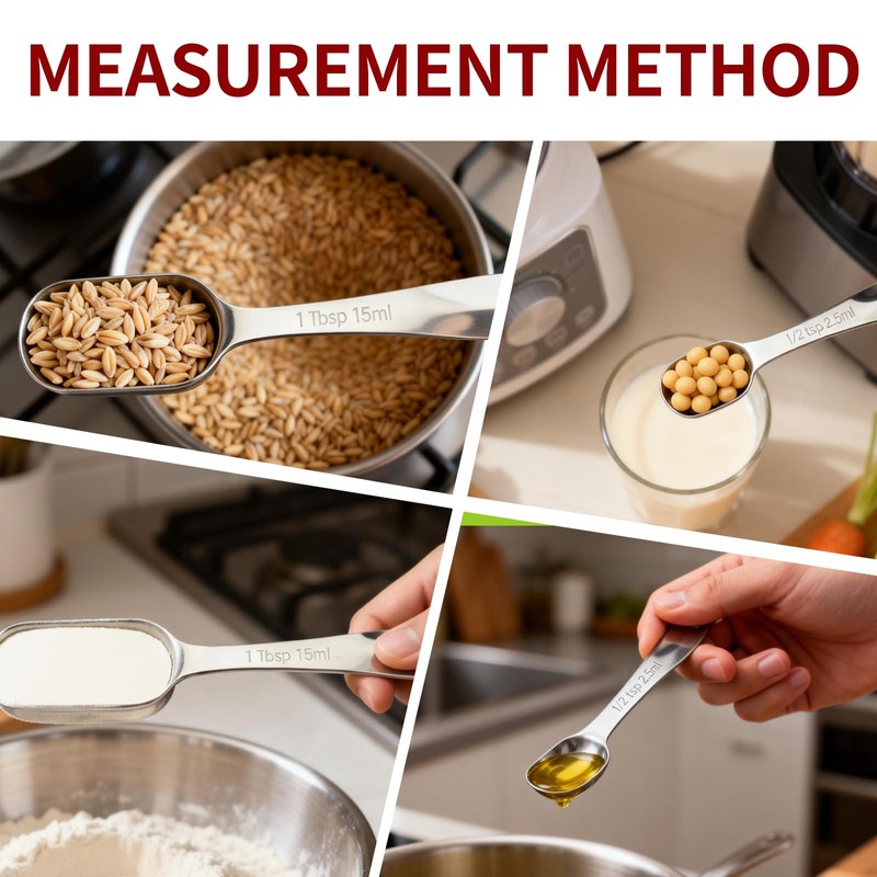 Icetop 8 Pcs Measuring Spoons Stainless Steel for Cooking