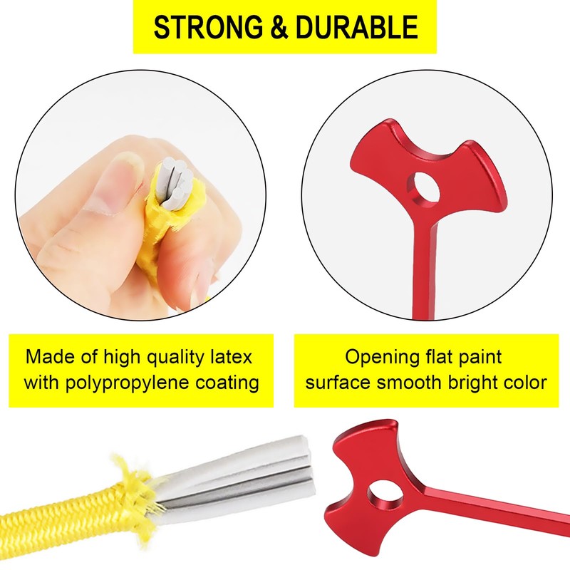 Eowppue 12Pcs Heavy-Duty Bungee Cords & Deck Plank Stakes Combo