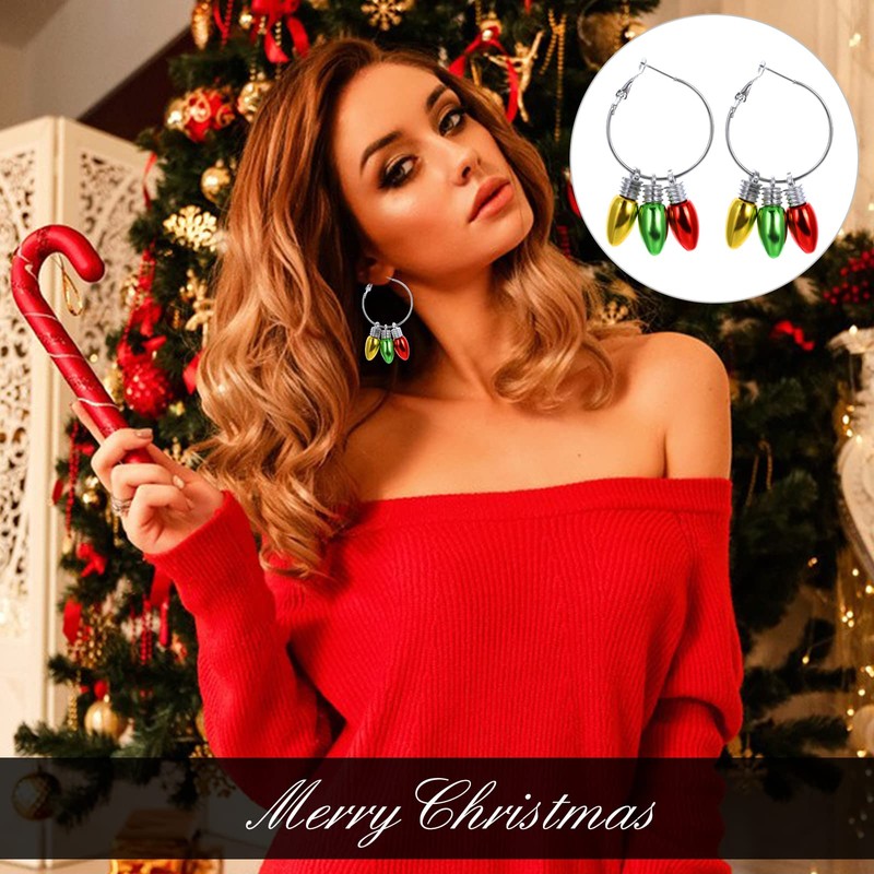 13 Pairs Christmas Earrings Women's Christmas Pendant Bow Knot Snowflake