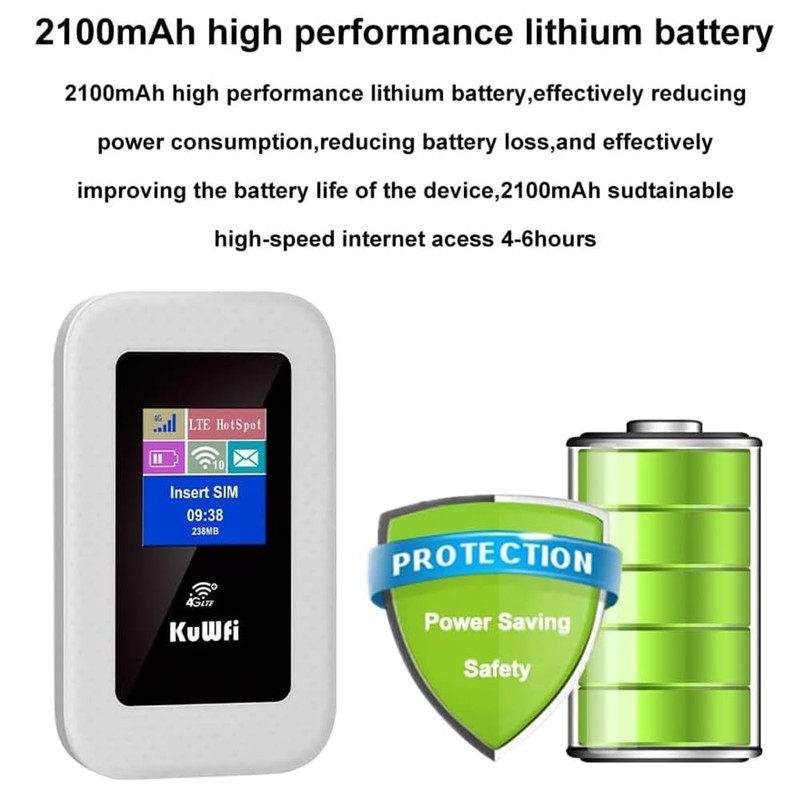 KuWFi 4G Mobile Portable WiFi 4G Wireless Router 150Mbps Hotspot