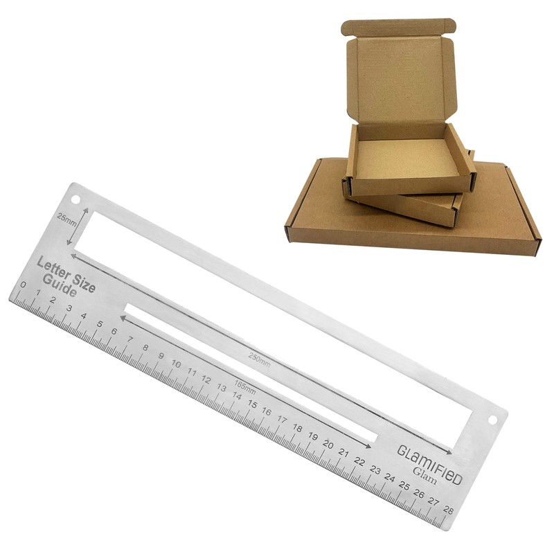 Glamified - Mail PiP Letter Size Guide Ruler, Letter &