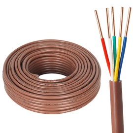 YDDECW Thermostat Wire - 18/5 75FT Solid Copper 18 Gauge 5 Conductor Power Circuit Cable for Heating & air Conditioning Equipment, doorbells and Other Indoor/Outdoor Low Voltage Applications Use