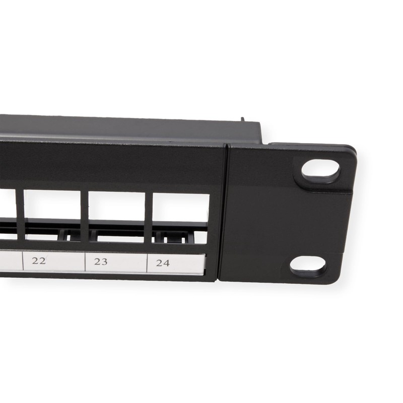 VALUE 19"-Keystone-Modulträger, 24 Ports, 1HE, 3-teilig, ungeschirmt, schwarz