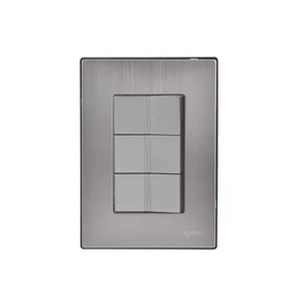 iGoto INOX1021 con 3 apagadores escalera de 1 módulo, Acero Inoxidable, Color Plata