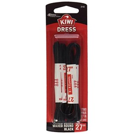 Kiwi Shoe laces, 27 in, wax black, 1 ct