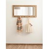 Kate and Laurel Pub Mirror with 5 Metal Hooks, Rustic