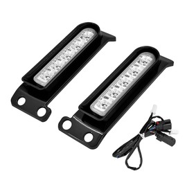 HDBUBALUS LED Saddlebag Support Inserts Auxiliary Fender Light Filler Panel Brake Tail Lights Fit For Harley Electra Glide Road King Ultra Limited 2014-2024 Black Housing Clear Lens