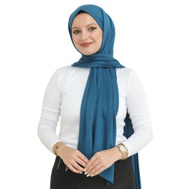 Prien Hijab for Women Viscose Scarf Lightweight Muslim Hijabs Long Shawl Islamic Scarves Turkey Silk Headscarf for Womens (Turquoise)