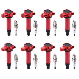 Pindex 8 Pack UF230 Ignition Coil & 4504 Double Iridium Spark Plug Compatible with Toyota Lexus 4Runner Tundra LandCruiser Sequoia GS430 GX470 LS430 LX470 SC430 4.3L 4.7L V8 Replaces#C1173 UF493