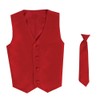 Vest and Clip On Boy Necktie set - RED -