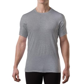 Men's Sweatproof Undershirt | Cotton Crew Neck T-Shirt with Underarm Sweat Pads | Original Fit | Aluminum-Free Alternative | Heather Grey | X-Large