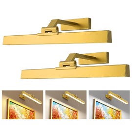 Picture Lights for Wall, Battery Operated Picture Light 16in Gallery Light for Paintings CCT Dimmable Recharging Battery Wall Light with Remote Control for Living Room Gallery Dartboard Art 2PCS