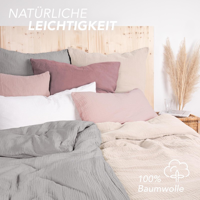 Pure Label Muslin Cushion Cover, 40 x 80 cm, Set