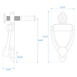 "Nuk3y Door Knocker & Viewer, 9/16 in. Bore, 220-Degree View Angle (5-1/2"" Height, Satin Nickel)"