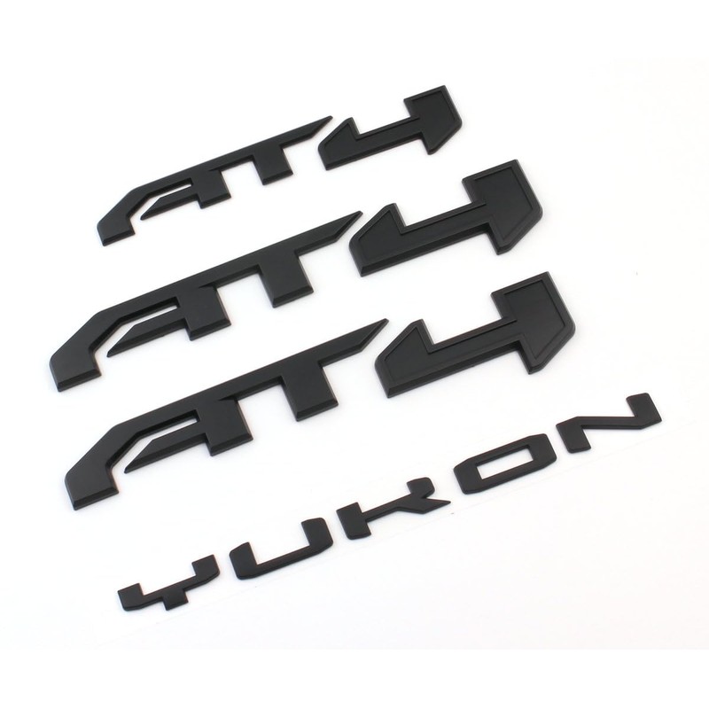 4PCS Set Door Rear AT4 Yukon Emblems Letters Compatible with