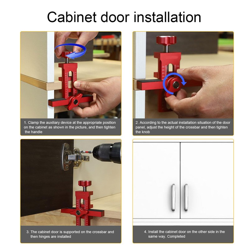 Cabinet Door Installation Jig, 2 in 1 Mounting Tool with