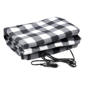 Heated Blanket - 12-Volt Electric Blanket for Car, Truck, SUV, or RV - Portable Winter Car Accessories for Camping or Travel by Stalwart (Black Plaid)