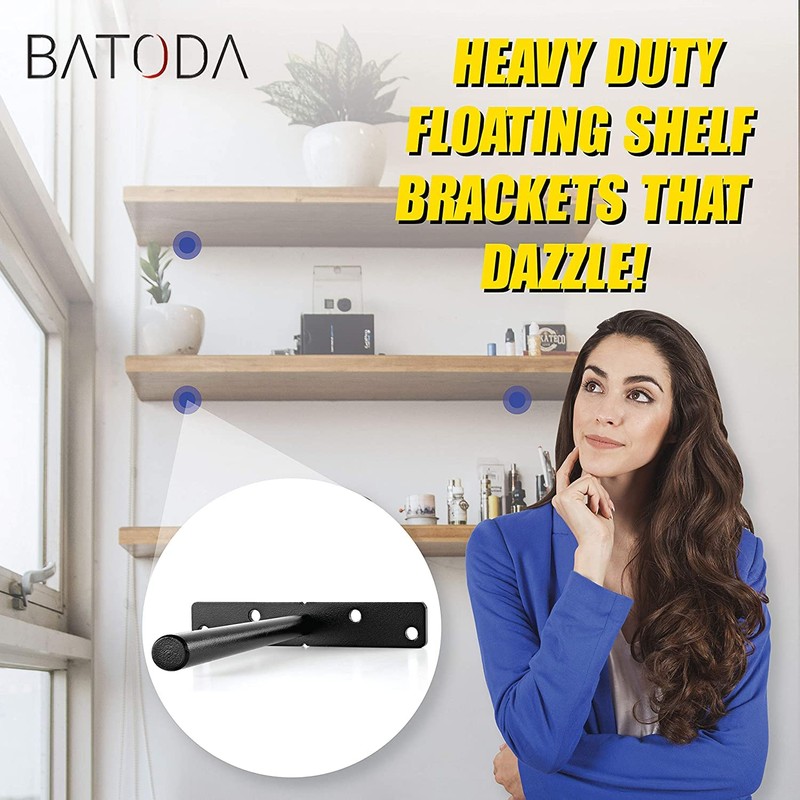 BATODA 6" Floating Shelf Bracket Heavy Duty (4 pcs) –