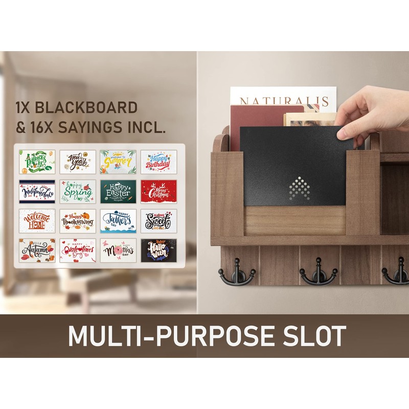 Rebee Vision Farmhouse Key and Mail Holder for Wall -