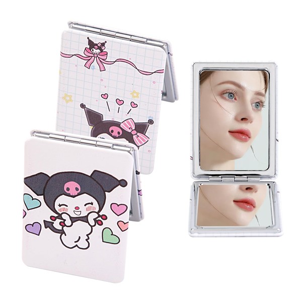 JSMIECO 2Pack Cute Compact Pocket Mirror, Small Pocket Makeup Mirror