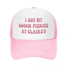 I Got My Gooch Pierced at Claire'S Trucker Hats for Women Hot Pink Funny Gag Baseball Hat for Women Girls
