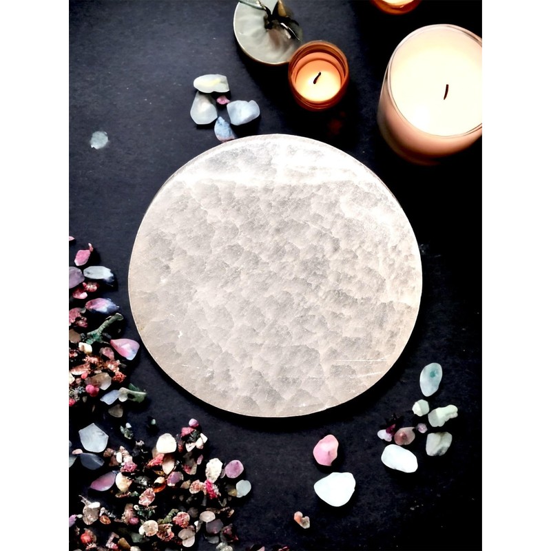 Selenite Charging Round Disk Crystal Charging Plate Selenite Slice Charging