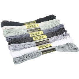 8Pcs Cotton Stitch Embroidery Thread Floss DIY Friendship Bracelets Floss Craft Sewing Skeins Grey Fashion Embroidery Floss for Arts, Crafts and Sewing Embroidery Floss Thread and Floss 7.5m