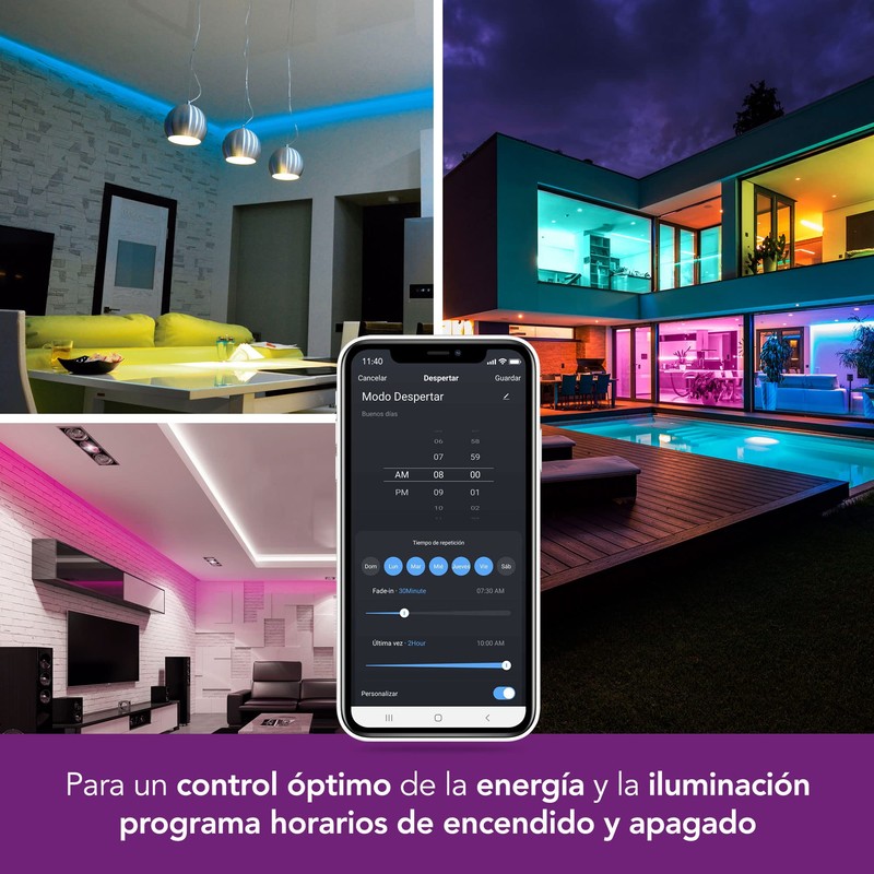 Lloyd's LC-1326 Tira LED Inteligente 5M, RGB Multicolor, Compatible con