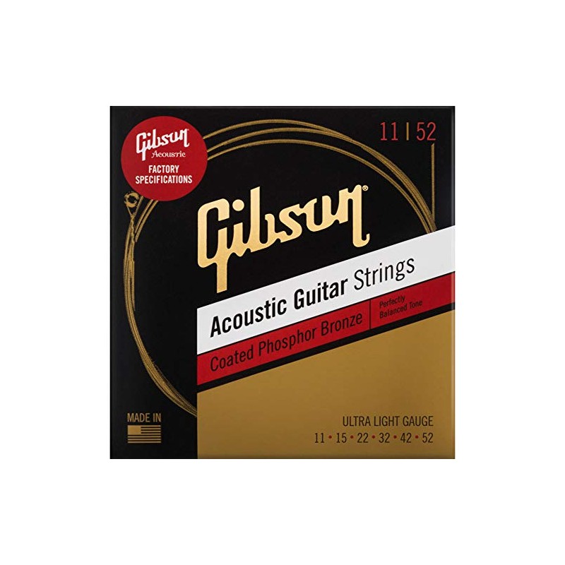 GIBSON SAG-CPB11 Coated Phosphor Bronze Ultra-Light Acoustic Guitar Strings