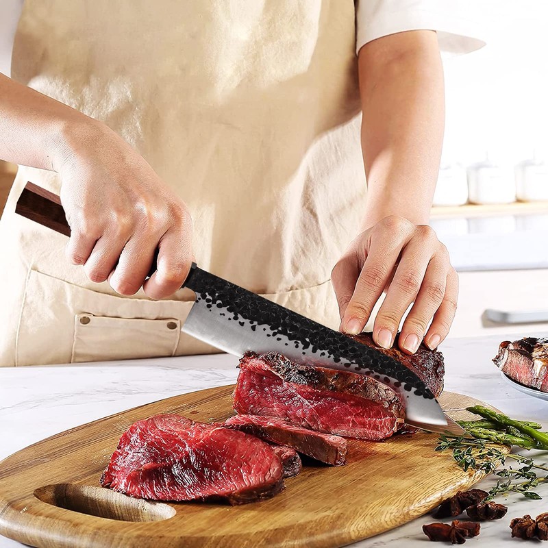 FINDKING 【DYNASTY】 三徳包丁 シェフナイフ 178ｍｍ 3層 9CR18MOV クラッドスチール 八角形のハンドル付き 家庭用