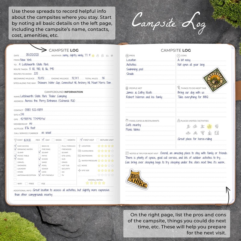 Clever Fox Camping Journal – Camper Log Book & RV
