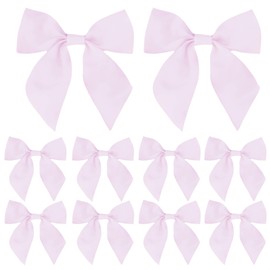 Meseey Pink Burlap Bows, 6 Inch, 12 Pack, Easter Spring Decorations for Door, Tree, Gift Wrapping (Pink)
