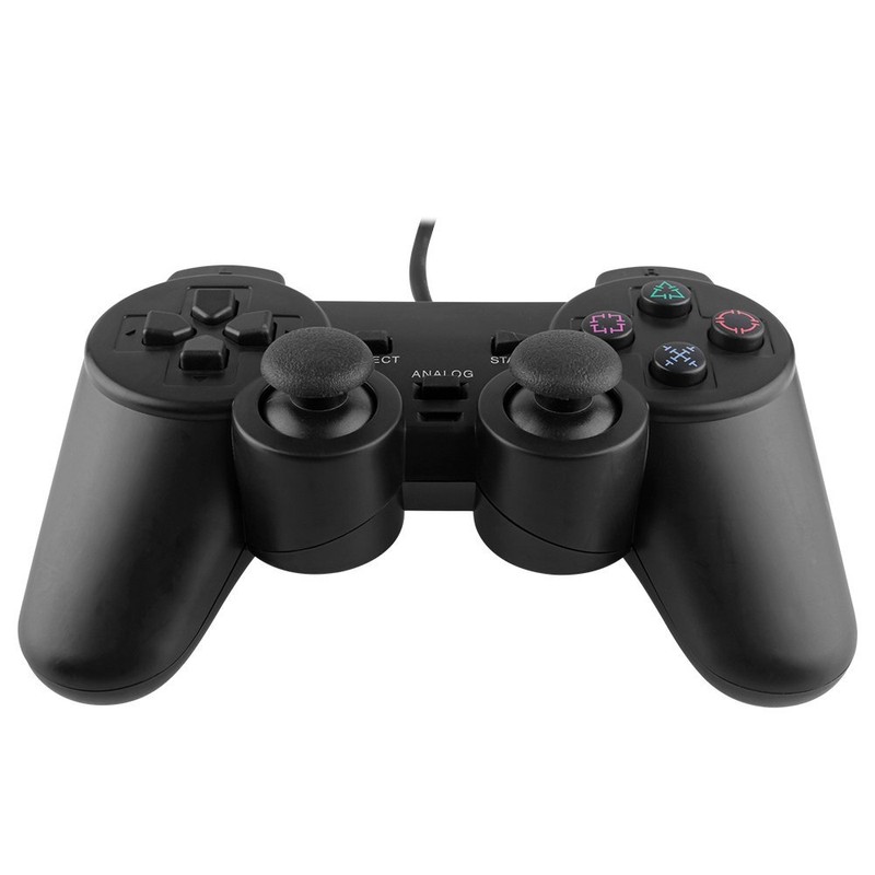 RGEEK PS2用 コントローラー playstation2 用 有線コントロ ーラー 人体工学 二重振動