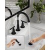 FORIOUS Matte Black Bathroom Faucets 3 Hole, 8 inch Widespread