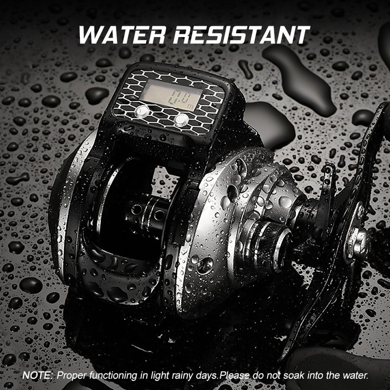 Digital Display Fishing Reel 6.3:1 16+1BB Baitcasting Reel with Larger