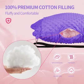 okmaba Hysterectomy Recovery Pillow with Pocket for Ice/Hot Packs, Abdominal Surgery Support Cushion with Adjustable Strap for Women After Hysterectomy or C-Section (Purple)
