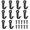 Pack of 10 Coat Hooks Black Single Coat Hooks for